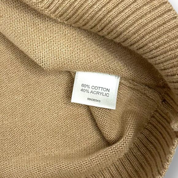 Van Heusen Vneck Argyle Diamond Lightweight Sweater Light Academia Tan Small - Picture 5 of 5
